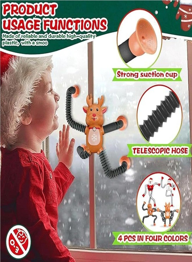 MANVI Giraffe Suction Pop Tube Toy, Robot, Boy, X-mas & Giraffe Telescopic Suction Cup Toy for Boys & Girls, Shape & Shape Changing Giraffe Suction Pop Tube for Kids (X-mas Pack of 3) - Image 2